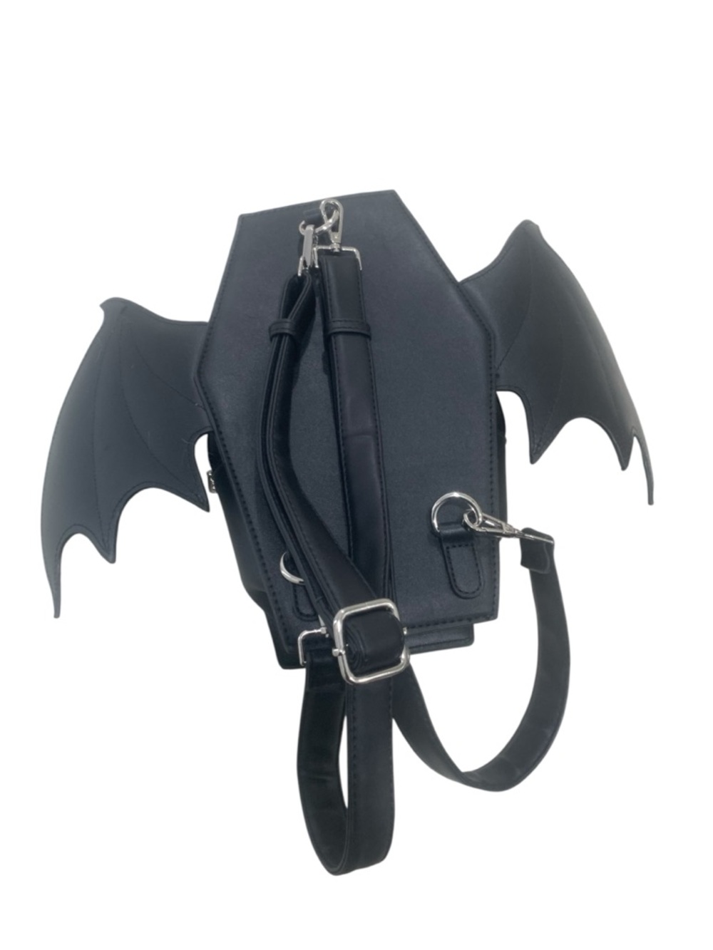 KILLSTAR Sickly Sweet Faux Leather Coffin Shape Bat Wing Back Pack Purse - Picture 6 of 8